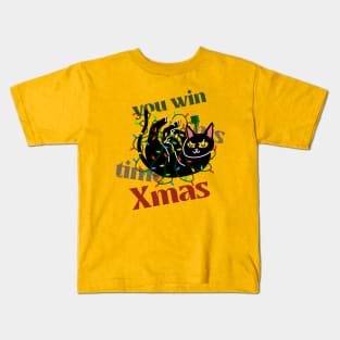 You Win This Time Xmas Design Kids T-Shirt